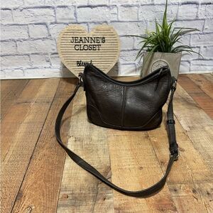 Frye Cara Bag Black/gray Distressed Saddle Leather Shoulder Crossbody Boho